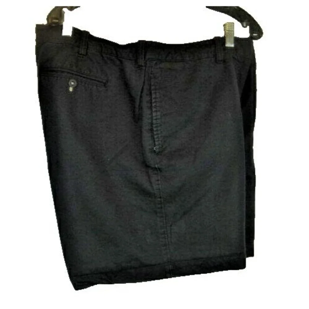Mens Caraloha Bambu Navy Flat Front Cotton Blend Casual Shorts sz 40x7
